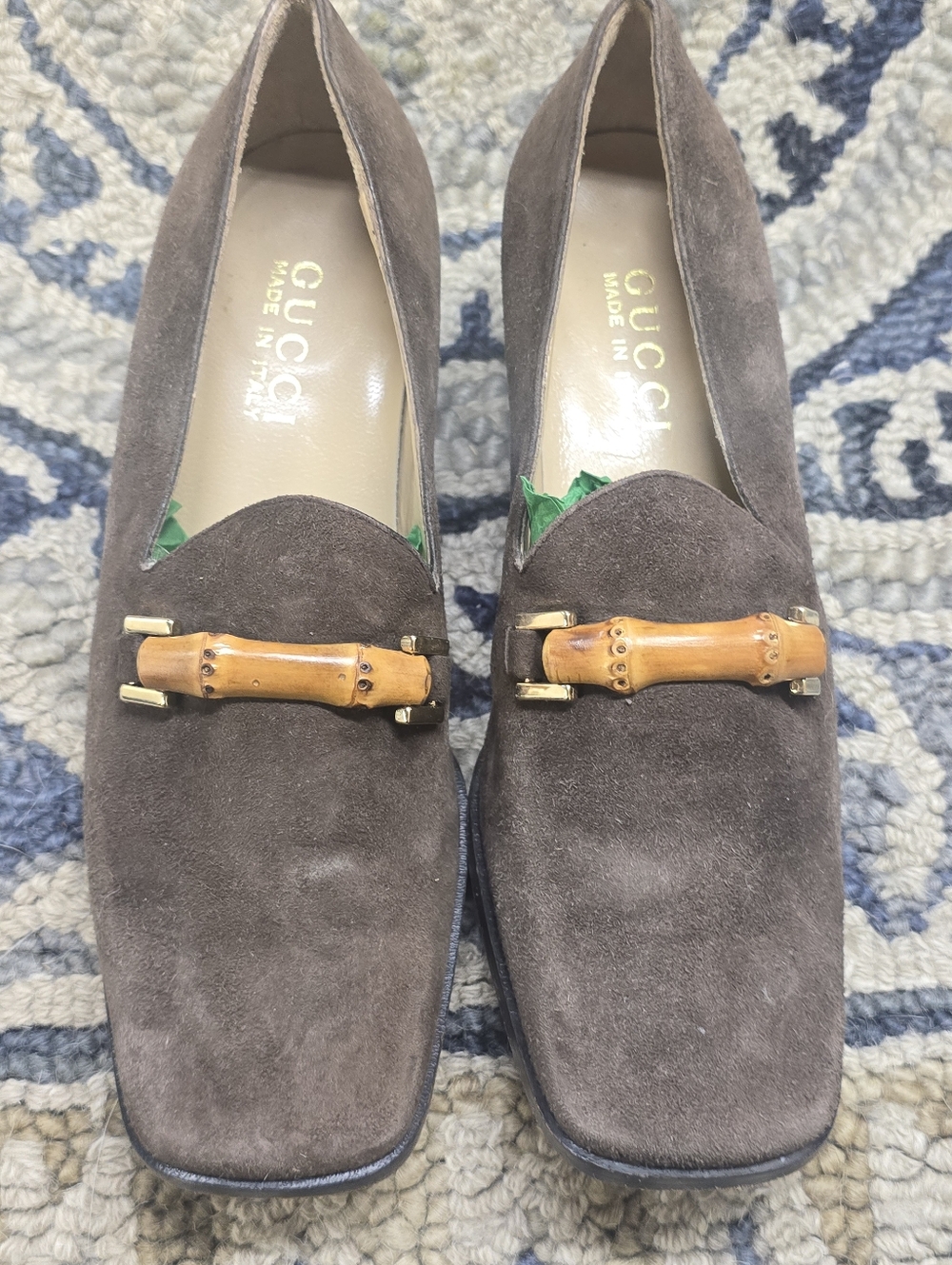 Gucci Brown Suede Loafers with Bamboo Horse Bit 5 1/2 B - Picture 9 of 13